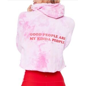 Spiritual Gangster Pink Tie-Dye Crop Hoodie